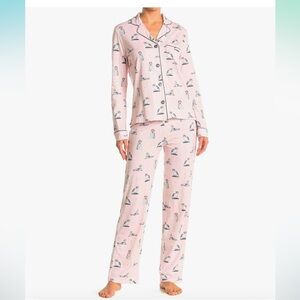 NWT P.J. Salvage Pajama Set Blush Royal Cats - S